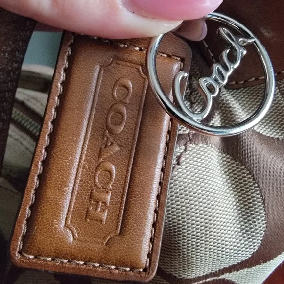 Coach North South Signature Duffel in Khaki Jacquard w/ Brown Leather #F17490 - Picture 3 of 15